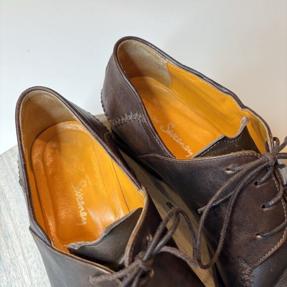 Oliver Sweeney Interlock Oxford Men\'s Brown Leather Shoes US Size 9.5